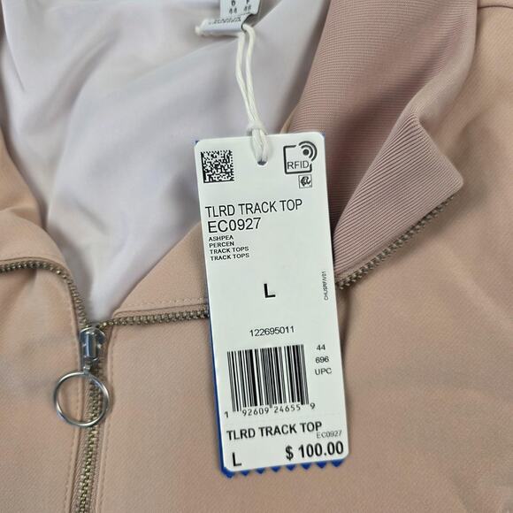 TLRD Track Top Jacket Mens Large Ashpea Pink Beige Full Zip Striped EC0927 New - Picture 2 of 11